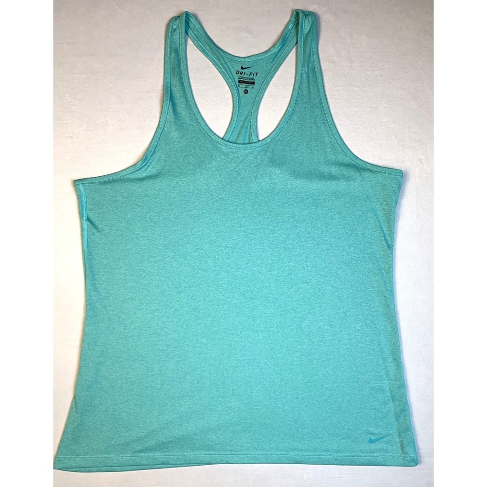 Nike Dri-FIT Tank Top Womens XL Jade Green Heathered Racerback Training Tank